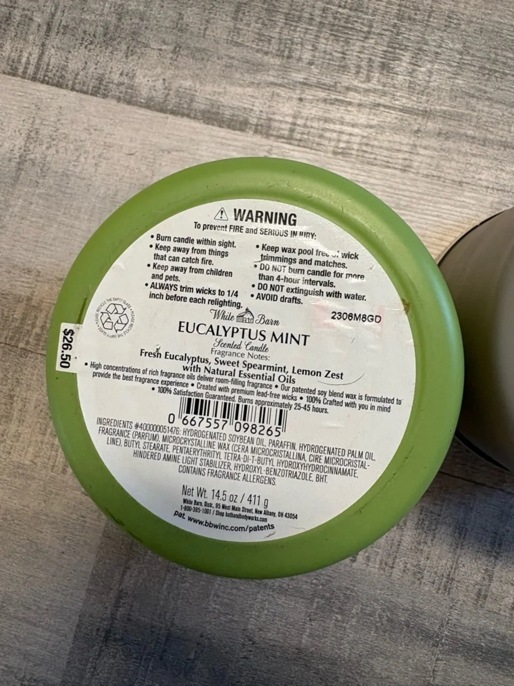 Set of two Bath & Body Works White Barn Collection Three Wick Candles - Picture 6 of 7
